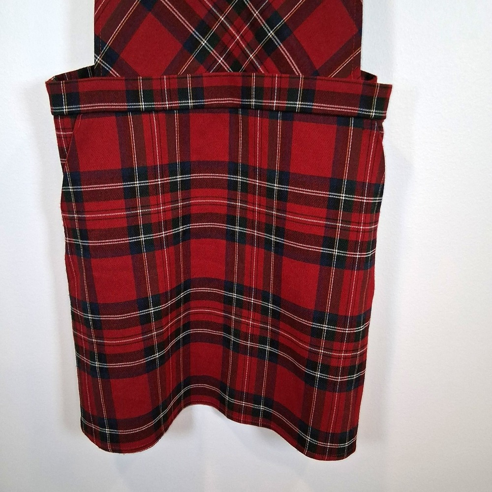 Forever 21 Red Plaid Bib Overall Dress Size S Dark Academia School Girl Preppy - Picture 3 of 14